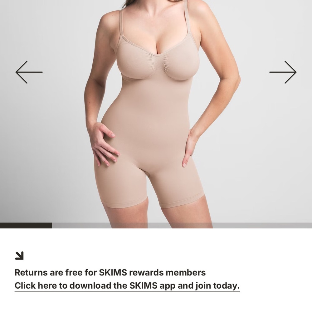 SKIMS sculpting bodysuit mid thigh with open Gusset
